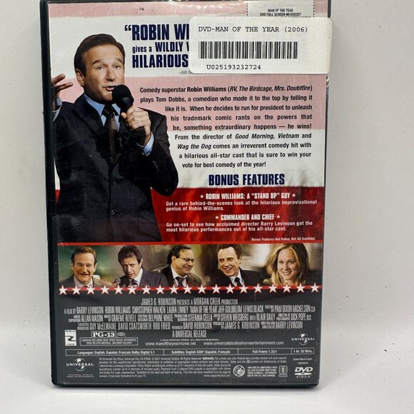 Robin Williams "Man Of The Year" Full Screen DVD - Picture 2 of 3